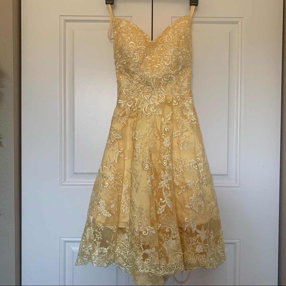 Yellow Homecoming Dress Never Worn Size 4